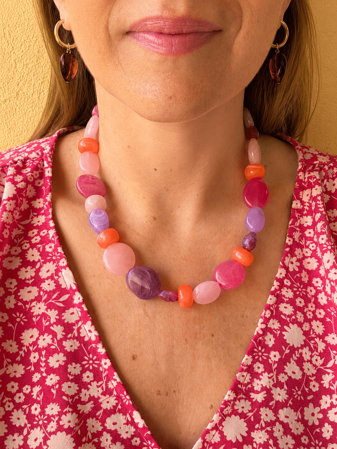 Collier perle rose LÉONIE - Camilmari Bijoux -