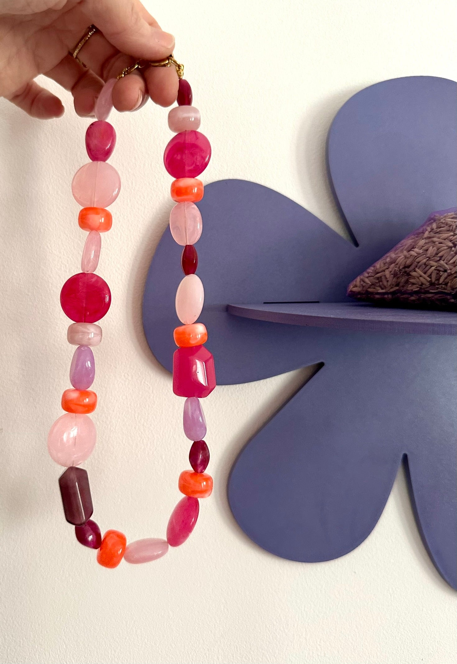 Collier perle rose LÉONIE - Camilmari Bijoux - 