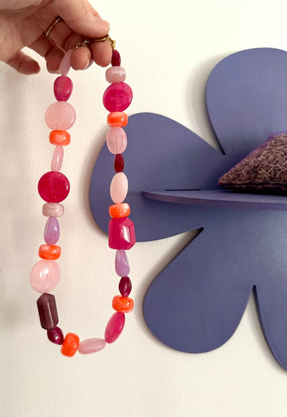 Collier perle rose LÉONIE - Camilmari Bijoux - 