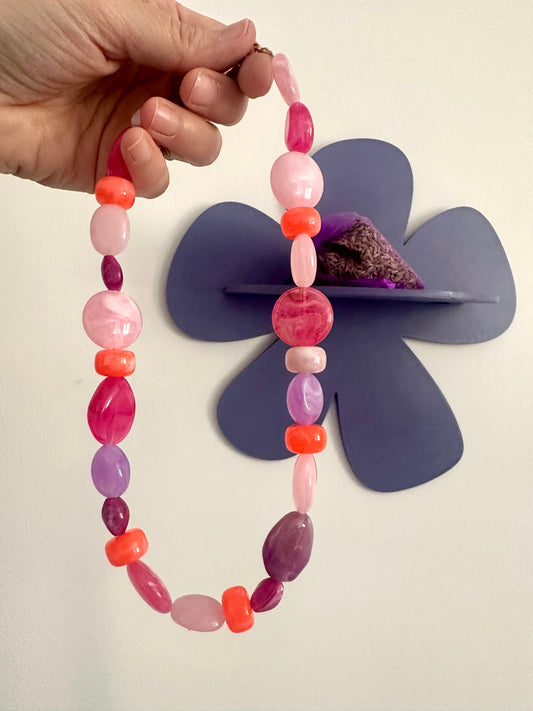 Collier perle rose LÉONIE - Camilmari Bijoux - 