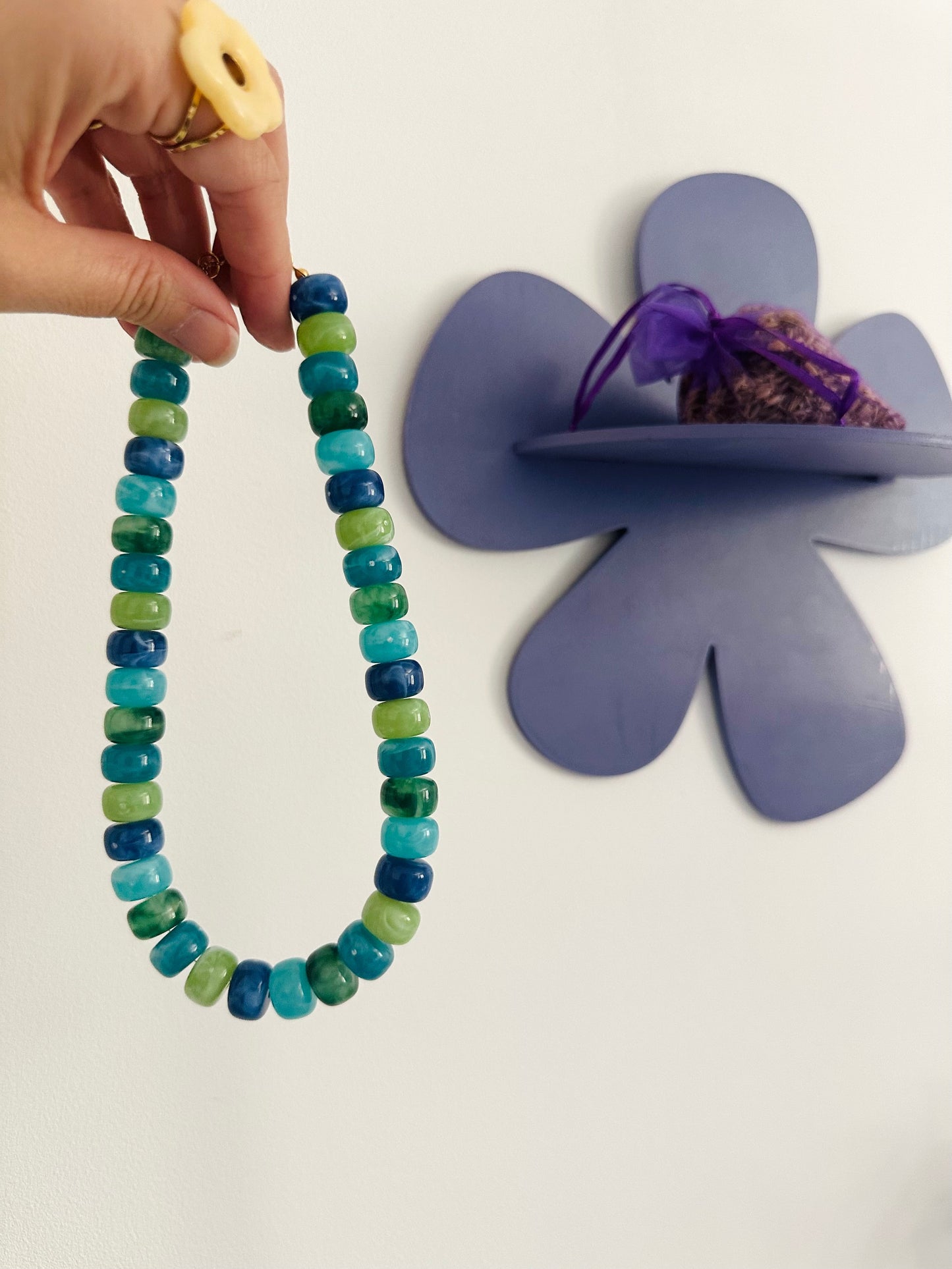 Collier perles couleurs BONNIE - Camilmari Bijoux - Bleu Riviera