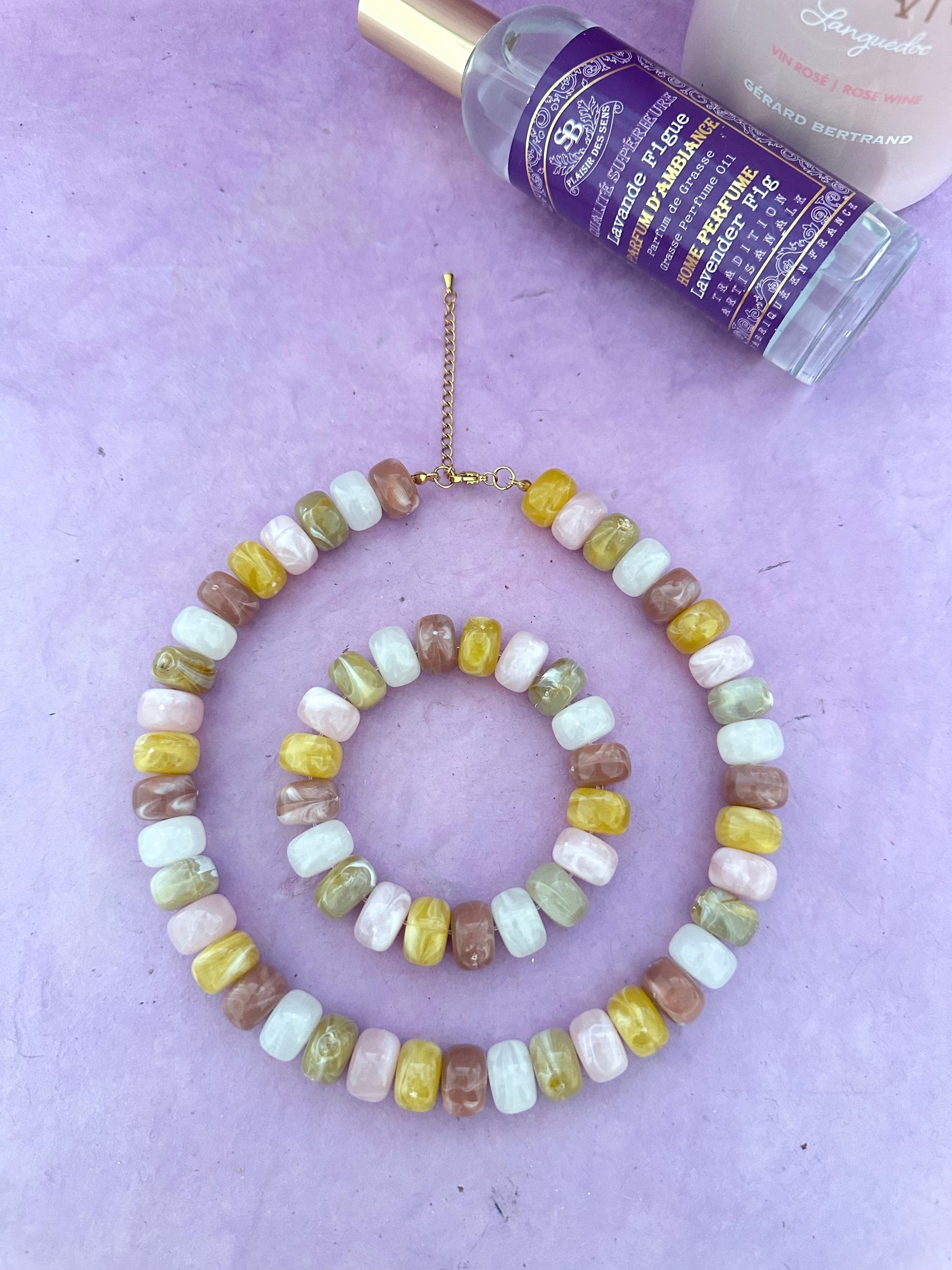 Collier perles couleurs BONNIE - Camilmari Bijoux - Miel Caramel