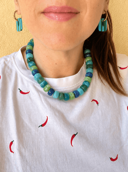 Collier perles couleurs BONNIE - Camilmari Bijoux - Miel Caramel