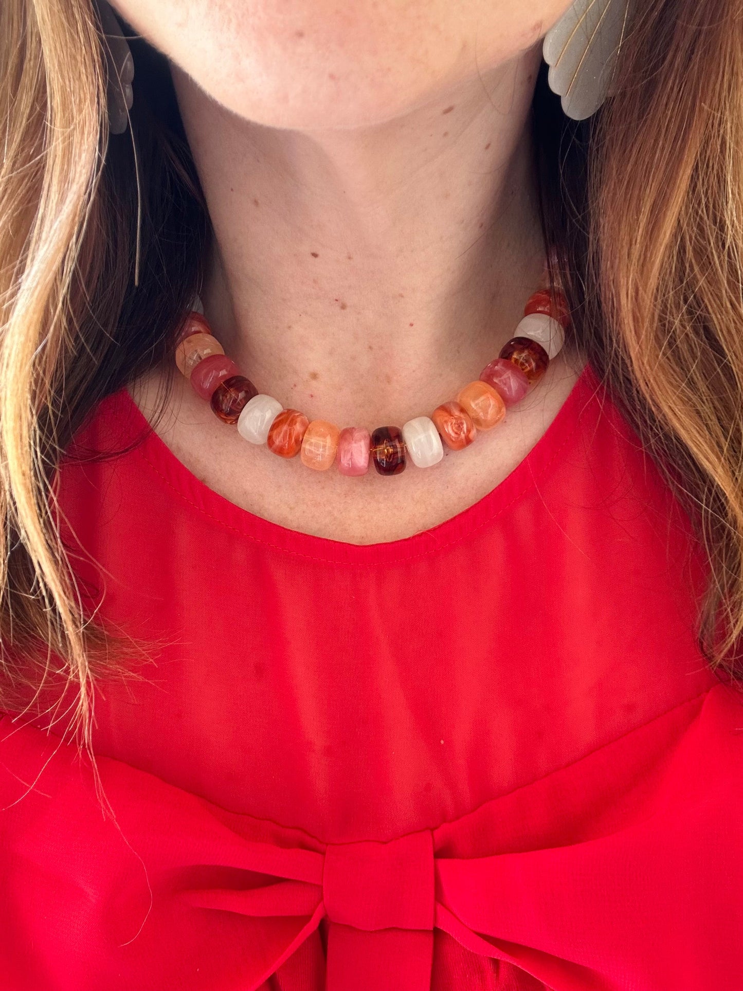 Collier perles couleurs BONNIE - Camilmari Bijoux - Miel Caramel