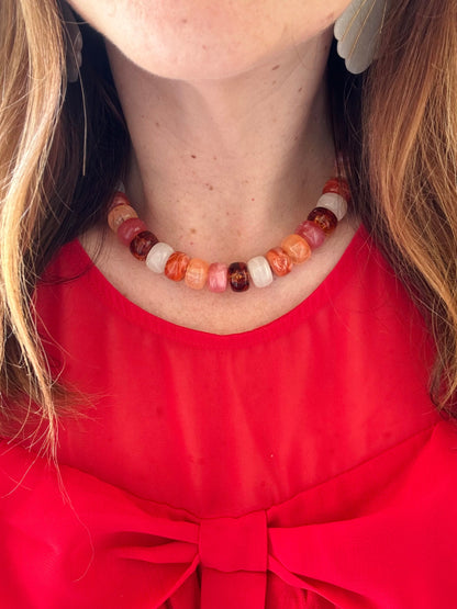 Collier perles couleurs BONNIE - Camilmari Bijoux - Miel Caramel