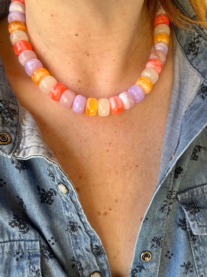 Collier perles couleurs BONNIE - Camilmari Bijoux - Miel Caramel