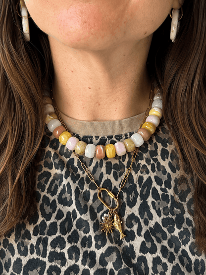 Collier perles couleurs BONNIE - Camilmari Bijoux - Miel Caramel