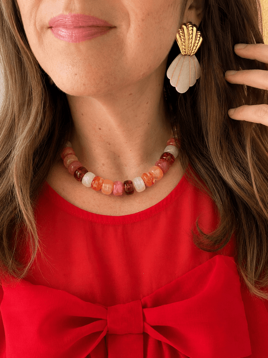 Collier perles couleurs BONNIE - Camilmari Bijoux - Miel Caramel