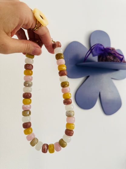 Collier perles couleurs BONNIE - Camilmari Bijoux - Miel Caramel