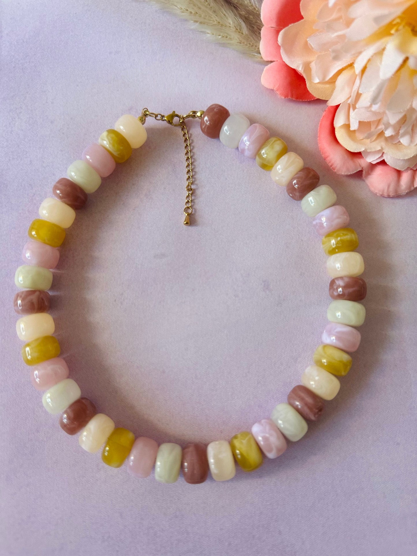 Collier perles couleurs BONNIE - Camilmari Bijoux - Sans pendentif coeur