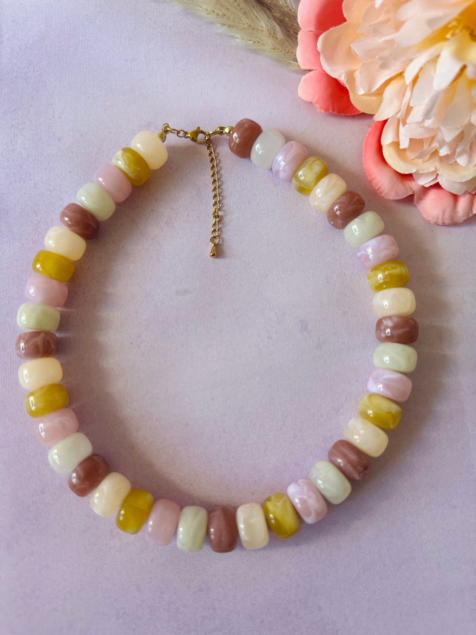 Collier perles couleurs BONNIE - Camilmari Bijoux - Sans pendentif coeur