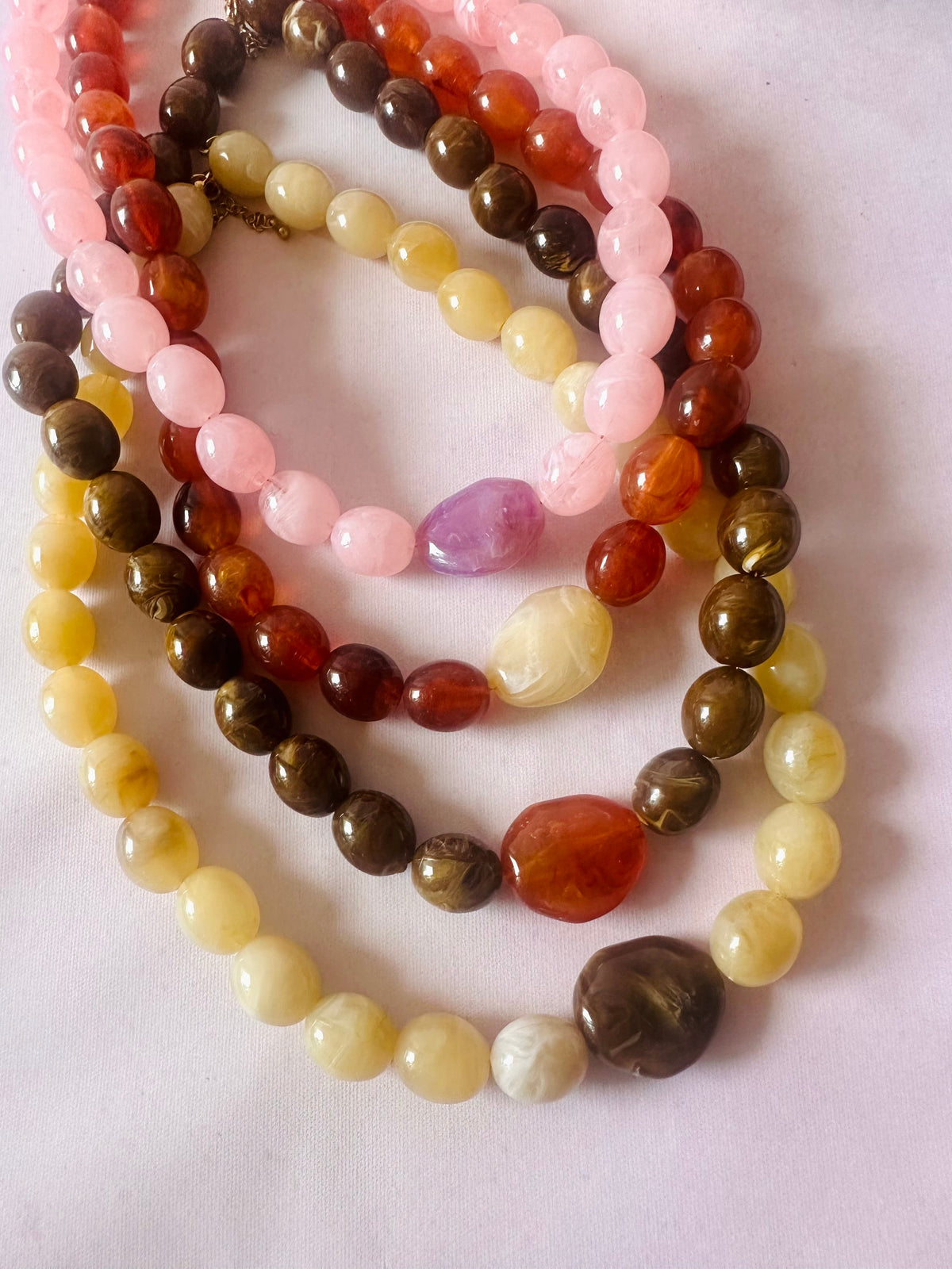 Collier perles fantaisie APOLLINE - Camilmari Bijoux - Chocolat & ambre