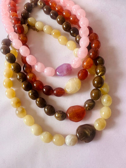 Collier perles fantaisie APOLLINE - Camilmari Bijoux - Chocolat & ambre