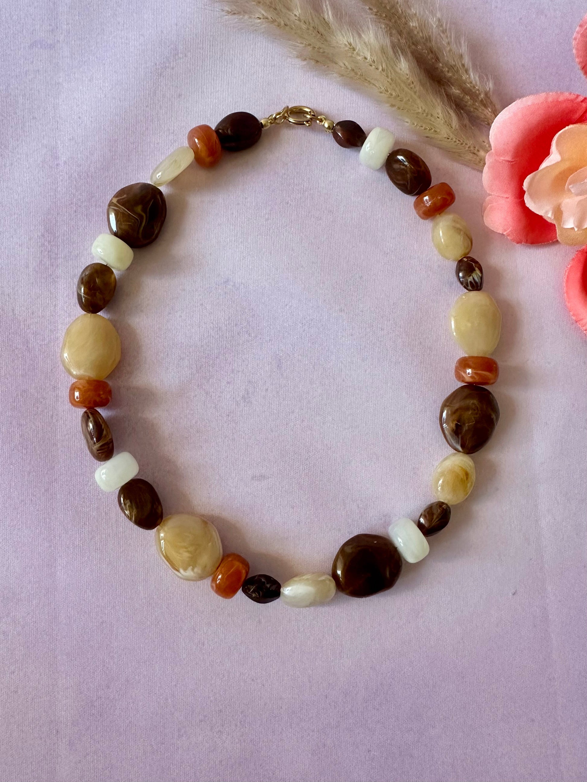Collier perles marron MAE - Camilmari Bijoux - 
