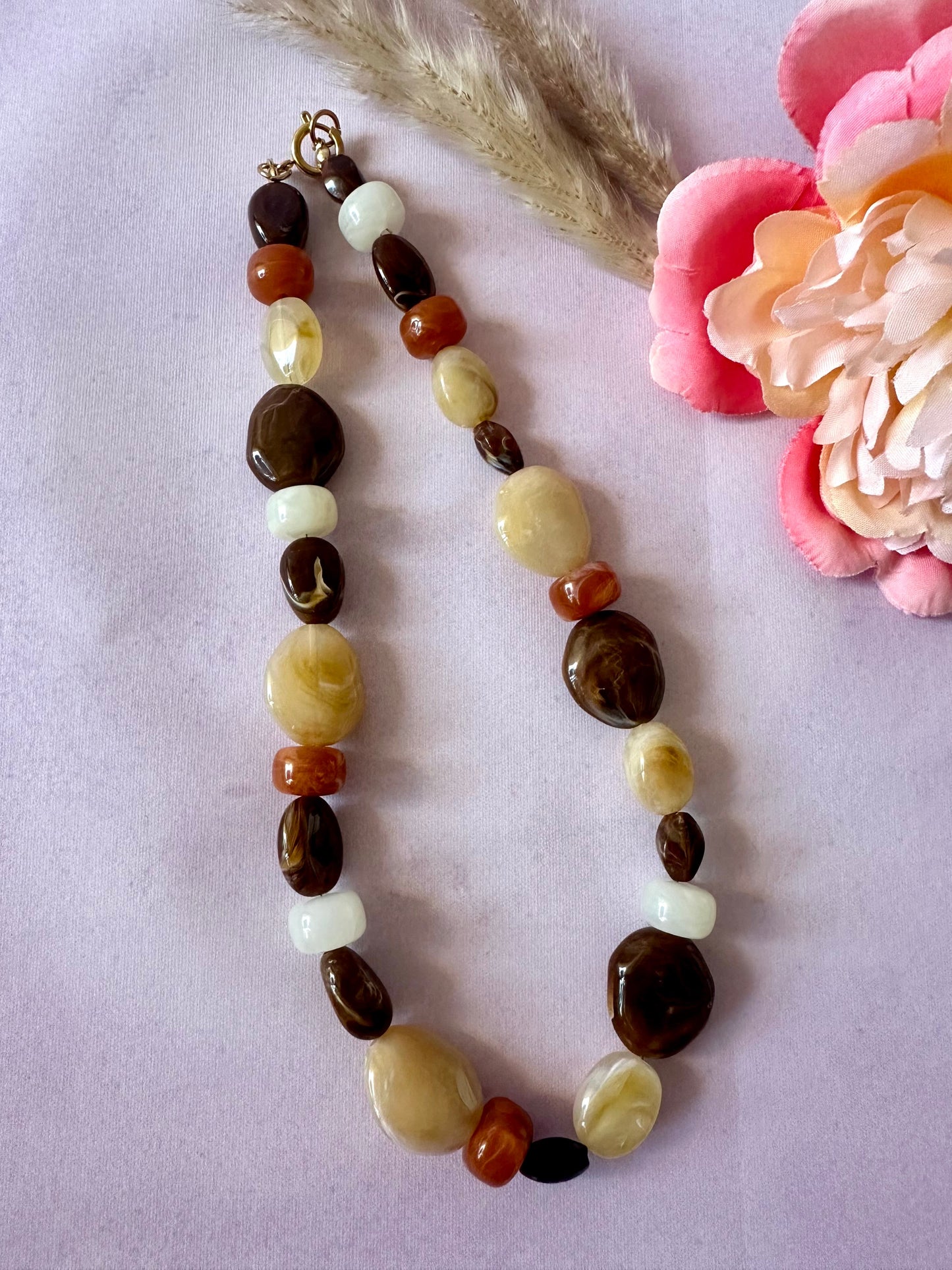 Collier perles marron MAE - Camilmari Bijoux - 