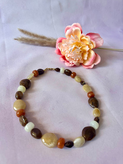 Collier perles marron MAE - Camilmari Bijoux - 