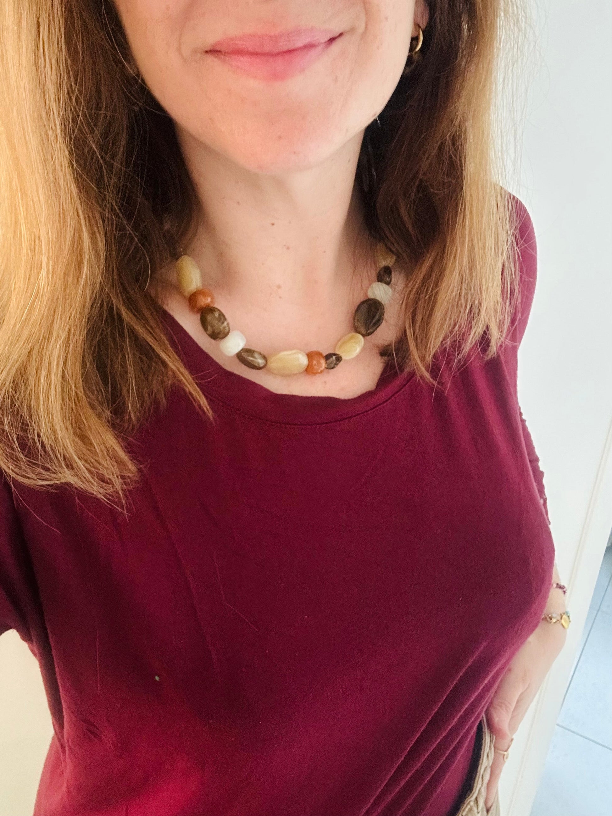 Collier perles marron MAE - Camilmari Bijoux - 