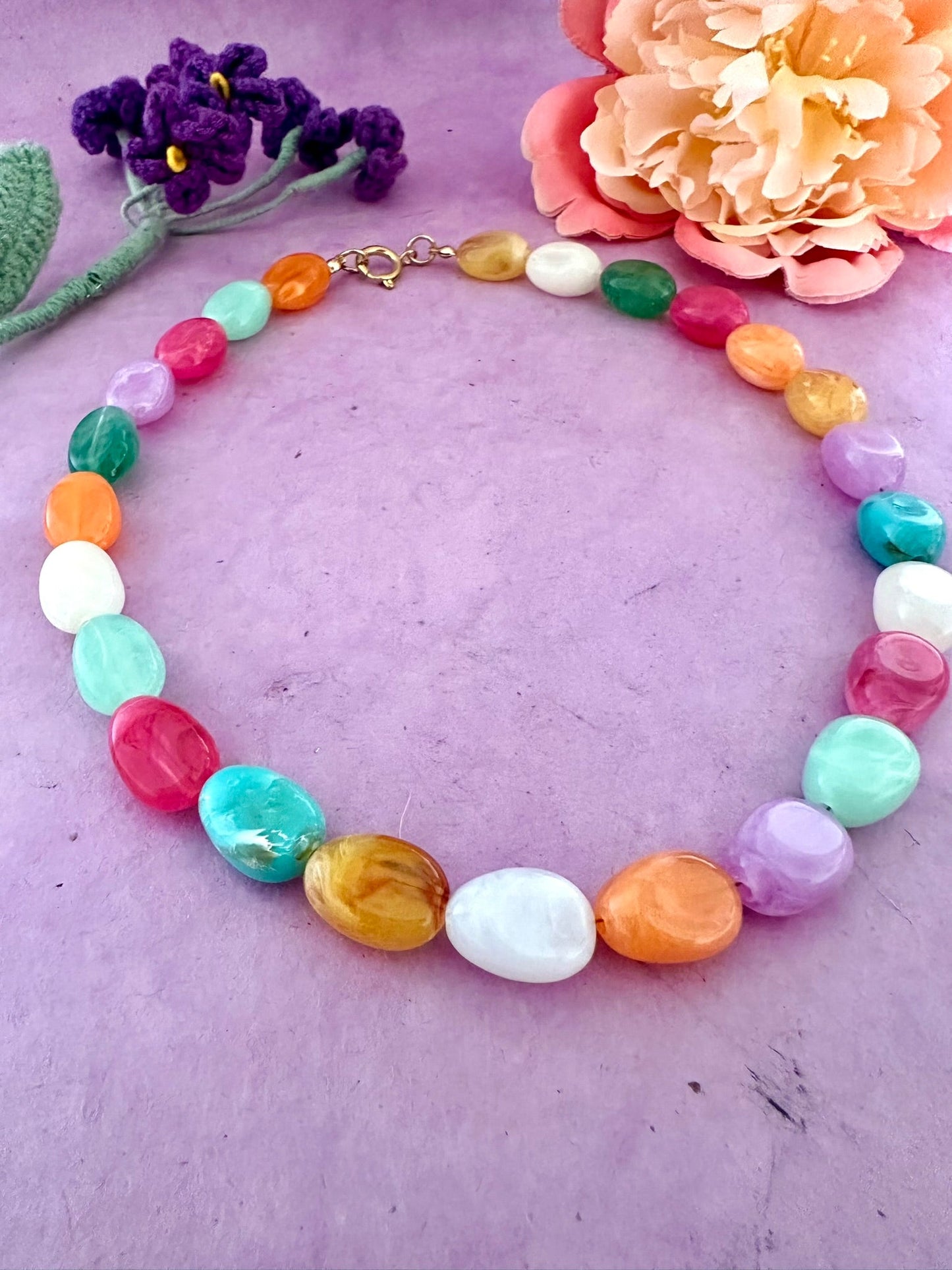 Collier perles multicolores CARLITA - Camilmari Bijoux - 