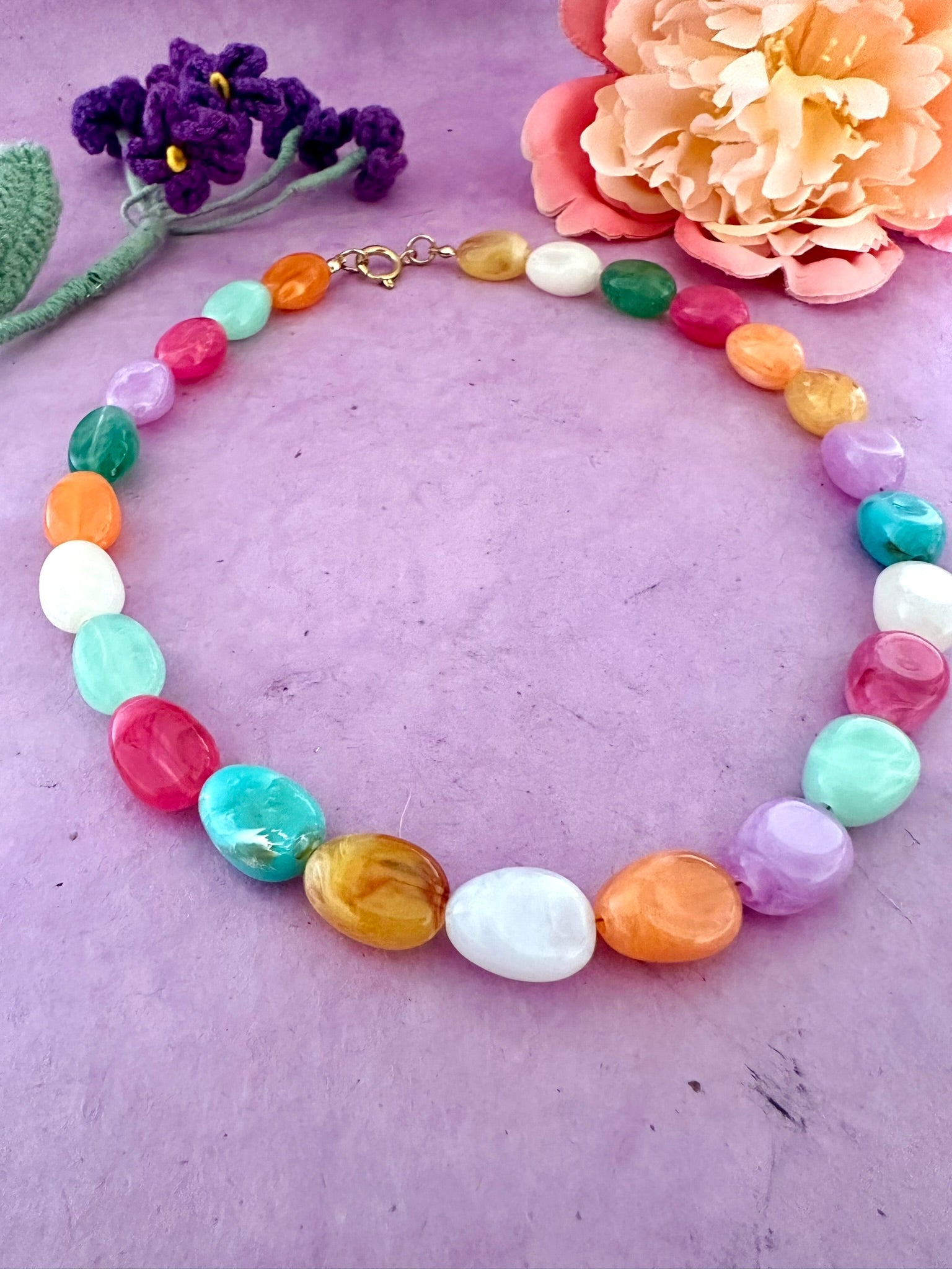 Collier perles multicolores CARLITA - Camilmari Bijoux - 