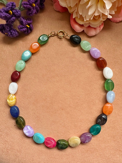 Collier perles multicolores CARLITA - Camilmari Bijoux - Multicolore foncé