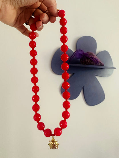 Collier perles rouge CAPUCINE - Camilmari Bijoux -