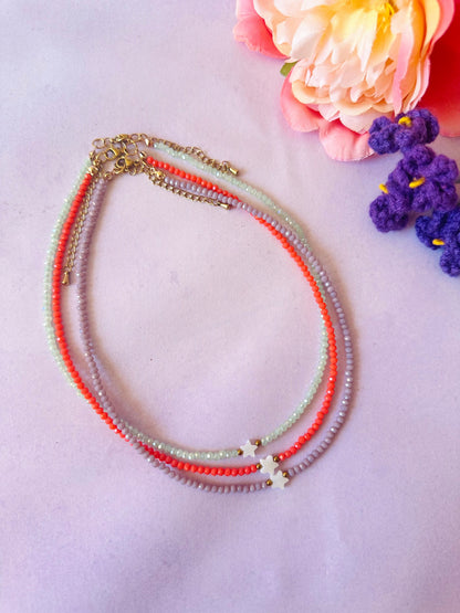 Collier ras de cou perles ESTELLE - Camilmari Bijoux - Corail