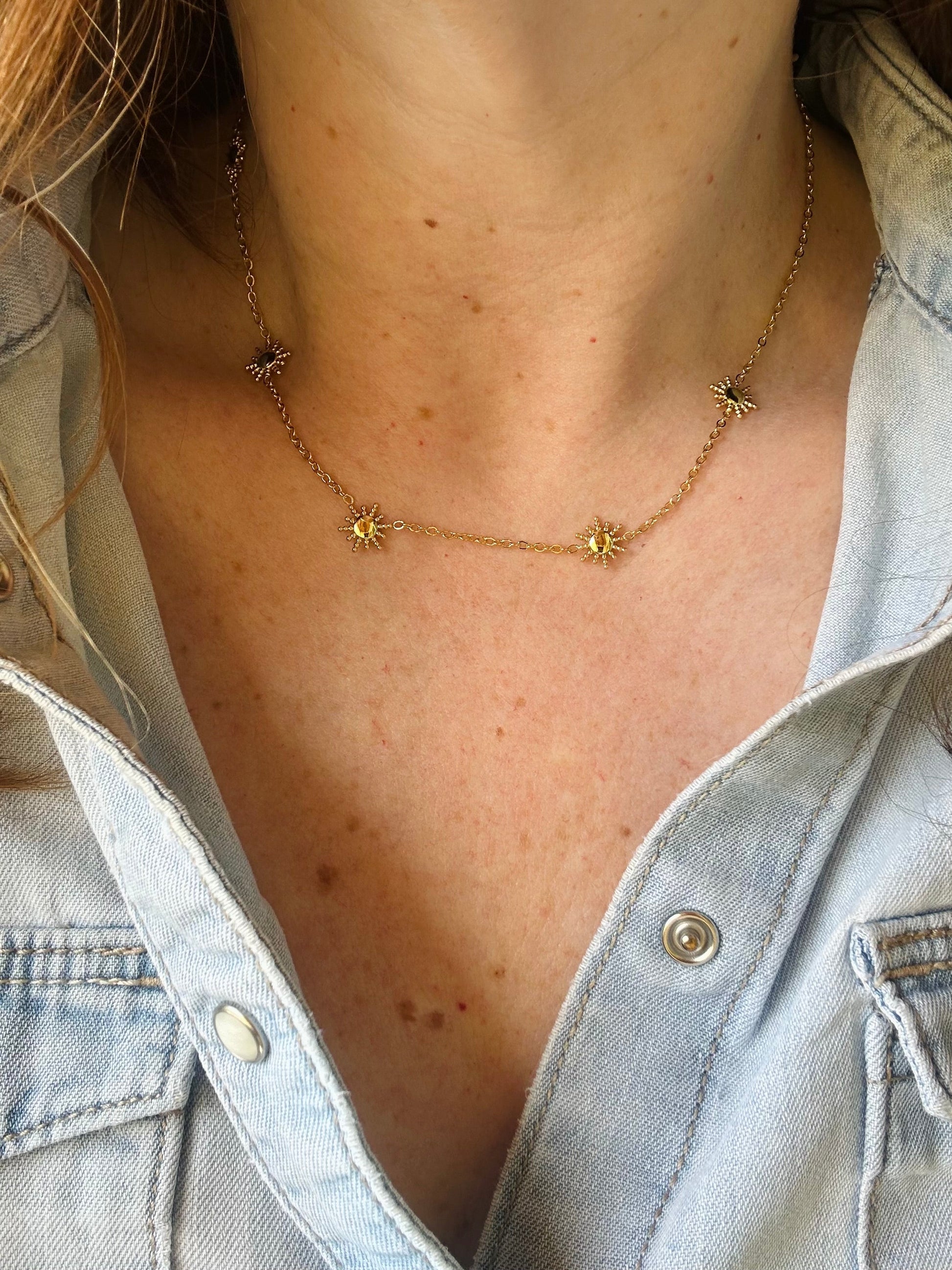 Collier soleil acier inoxydable SOLARA - Camilmari Bijoux - Soleils