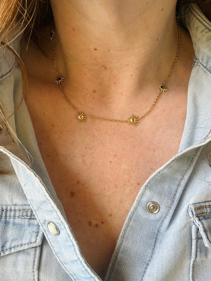 Collier soleil acier inoxydable SOLARA - Camilmari Bijoux - Soleils
