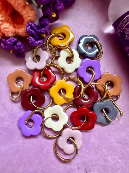 Créoles fleurs colorées SOFIA - Camilmari Bijoux - Créoles rondes + Fleurs