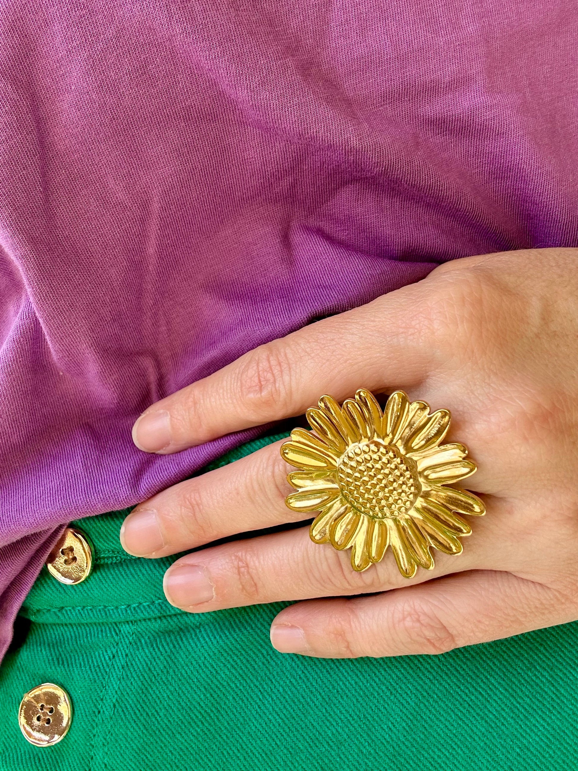 Grosse bague fleur MARTHA - Camilmari Bijoux - 