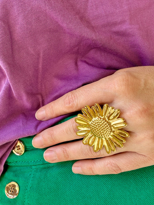 Grosse bague fleur MARTHA - Camilmari Bijoux - 