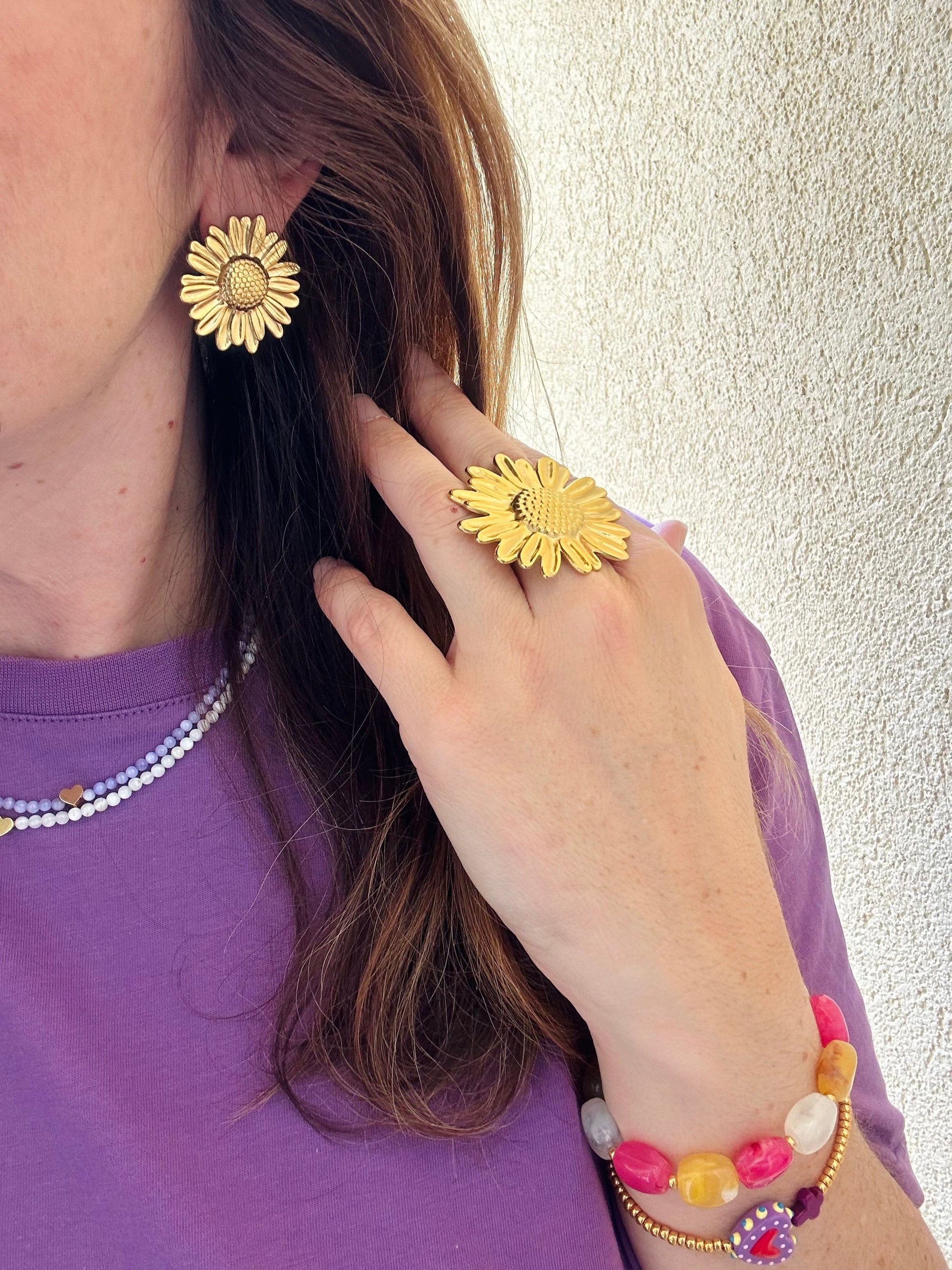 Grosse bague fleur MARTHA - Camilmari Bijoux - 