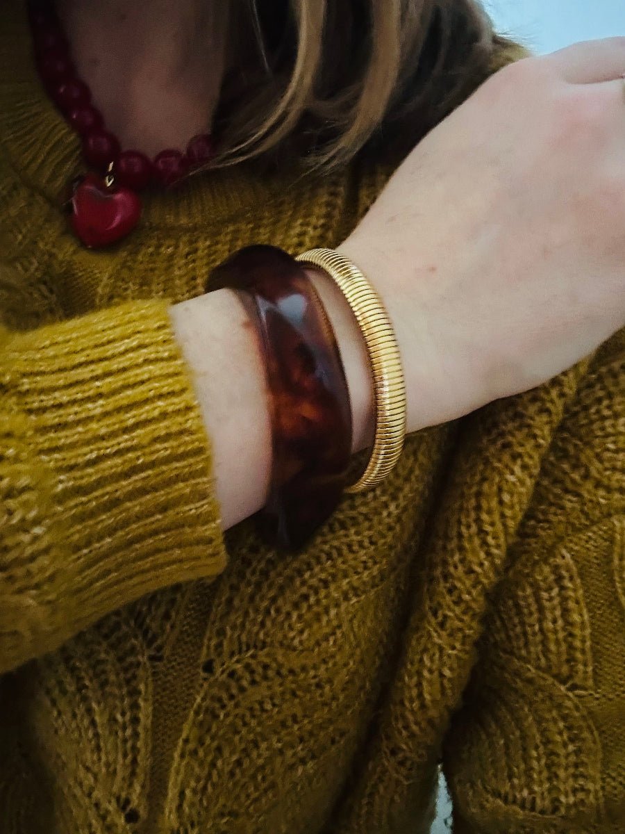 Jonc doré acier inoxydable ISIDORE - Camilmari Bijoux - 