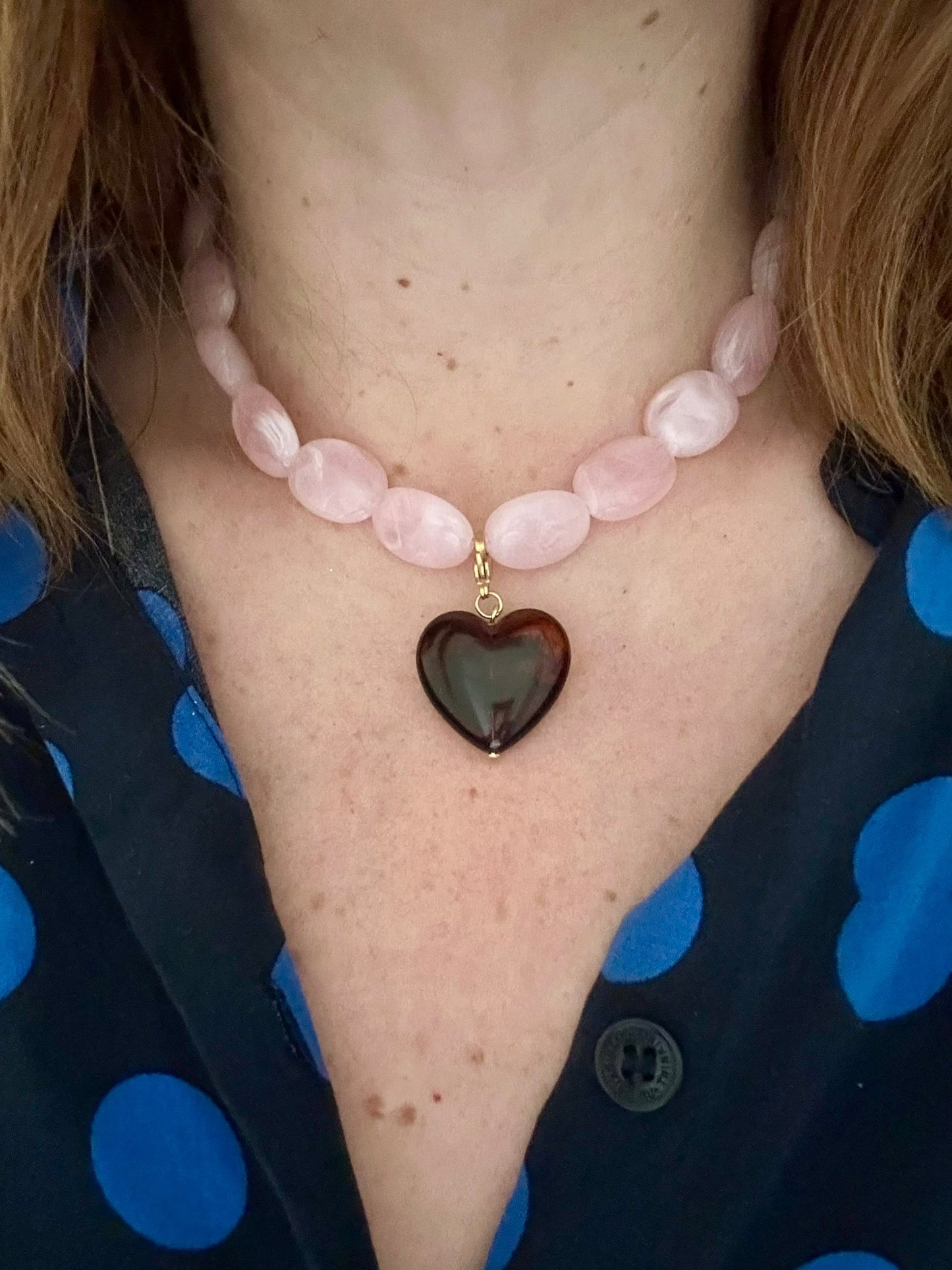 Pendentif CLAUDIE – Pendentif cœur coloré à clipser sur vos colliers - Camilmari Bijoux - Vert lichen