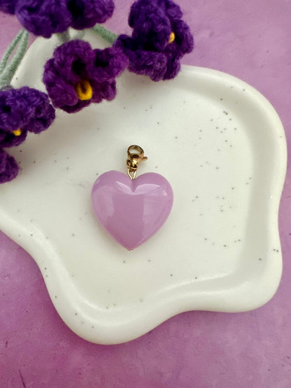 Pendentif coeur pour collier CLAUDIE - Camilmari Bijoux - Lilas