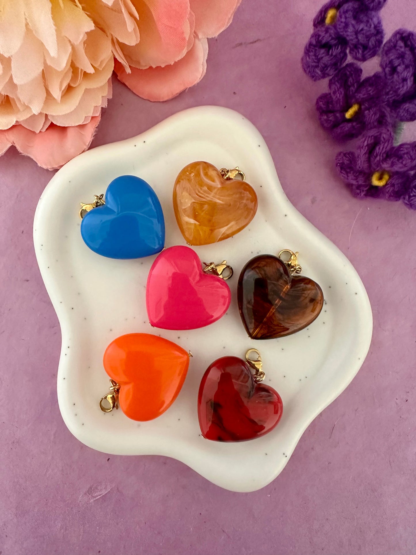 Pendentif coeur pour collier CLAUDIE - Camilmari Bijoux - Bleu
