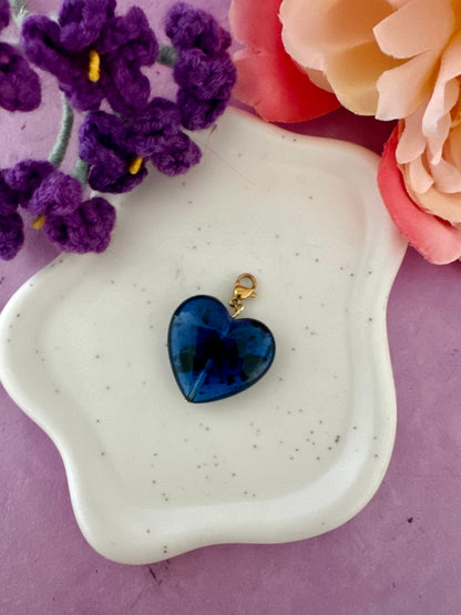 Pendentif coeur pour collier CLAUDIE - Camilmari Bijoux - Bleu nuit