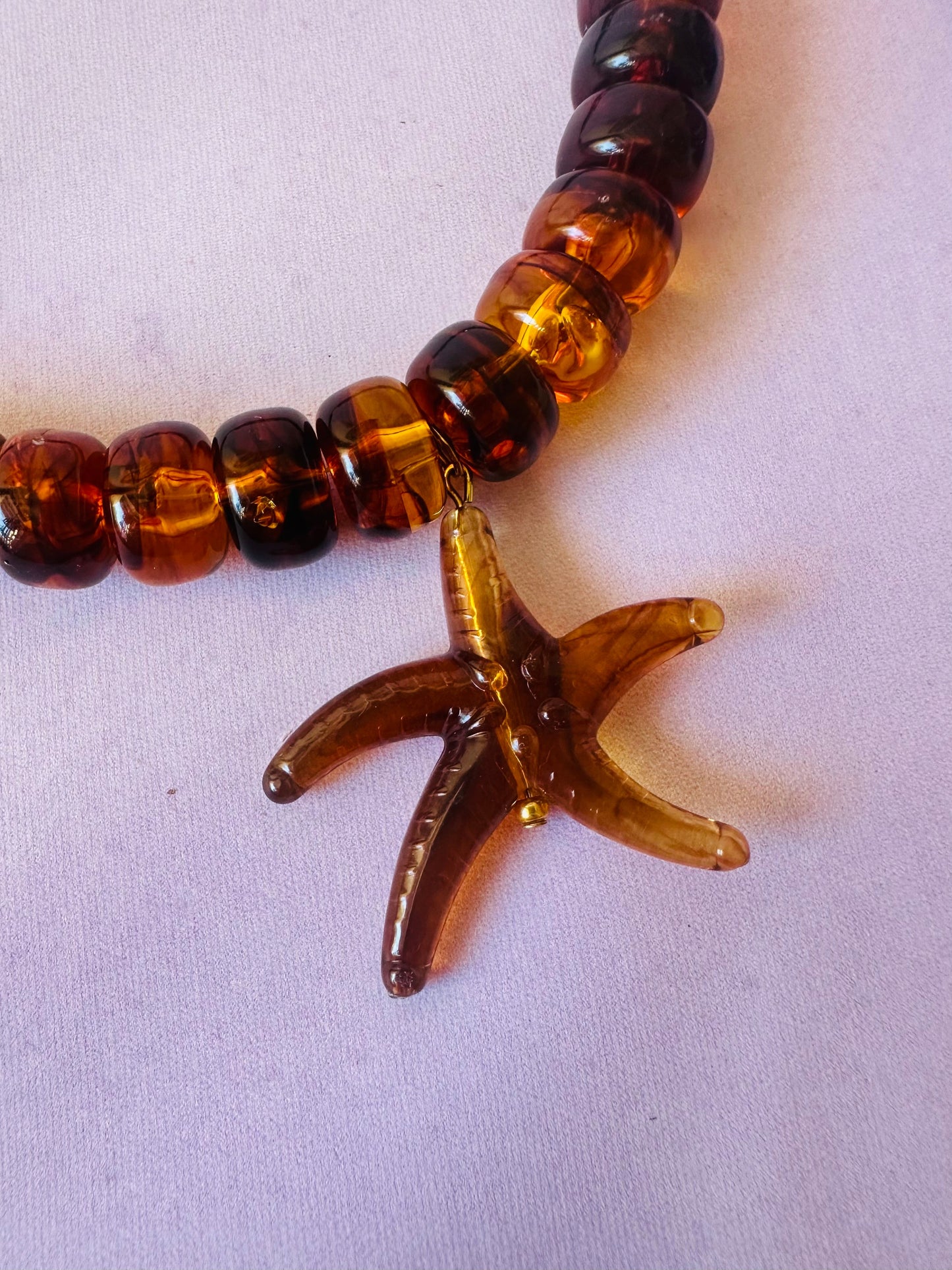 Pendentif étoile de mer MAHINA - Camilmari Bijoux - Brun ambré
