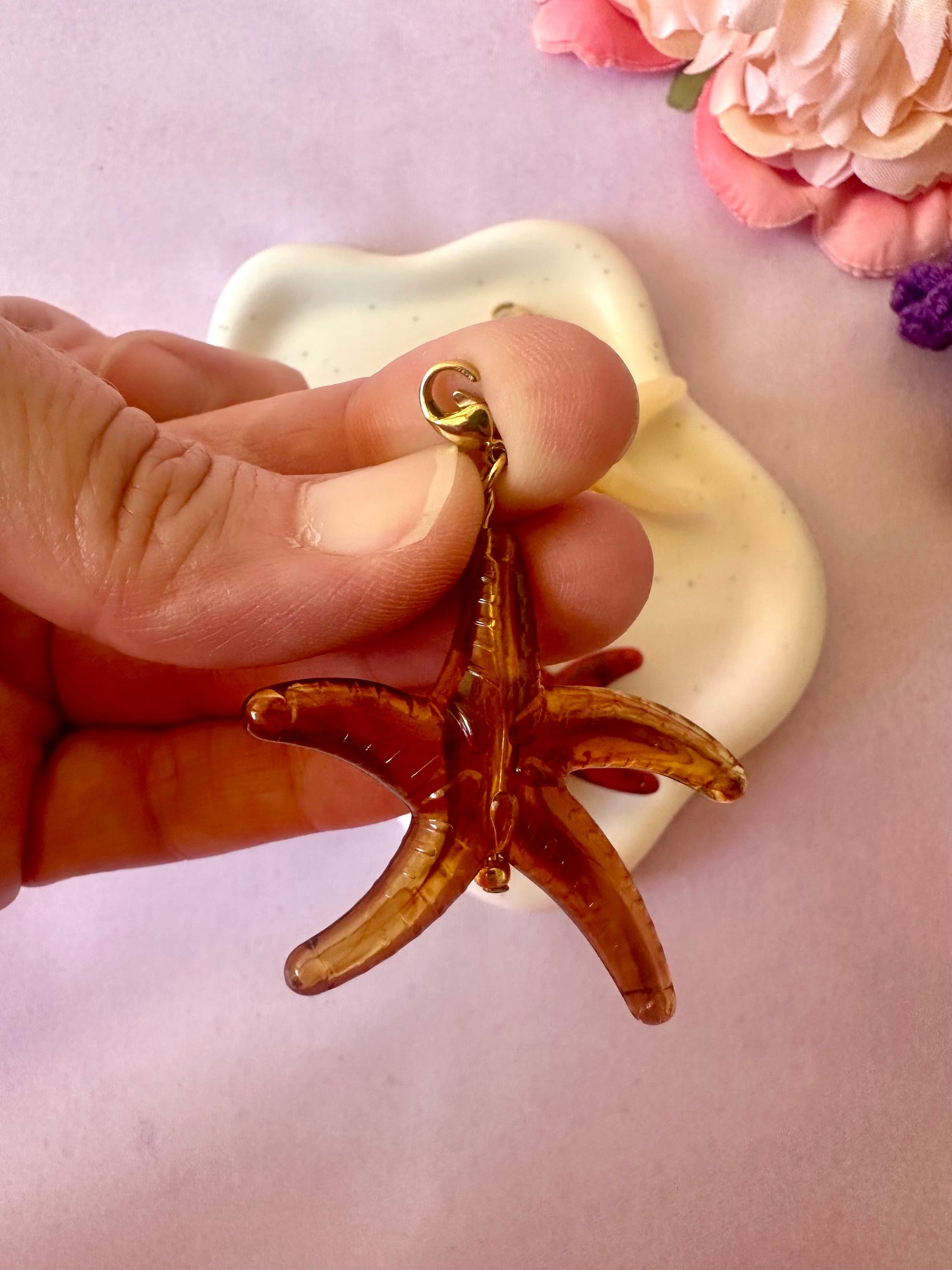 Pendentif étoile de mer MAHINA - Camilmari Bijoux - Ecru