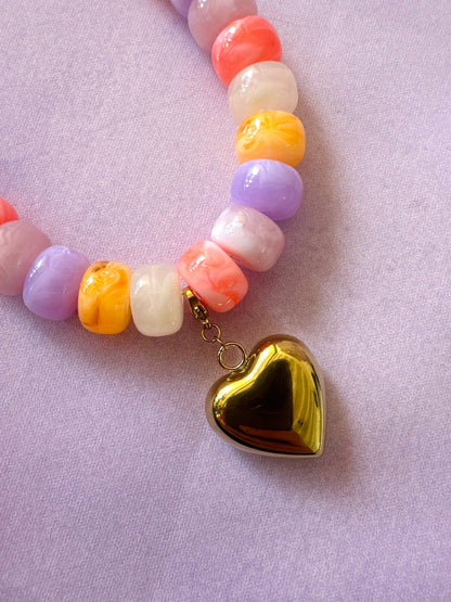 Pendentifs acier inoxydable LILI - Camilmari Bijoux - Cœur bombé : 2.5 x 4 cm